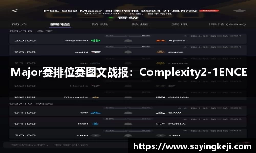 Major赛排位赛图文战报：Complexity2-1ENCE
