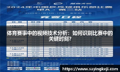 体育赛事中的视频技术分析：如何识别比赛中的关键时刻？